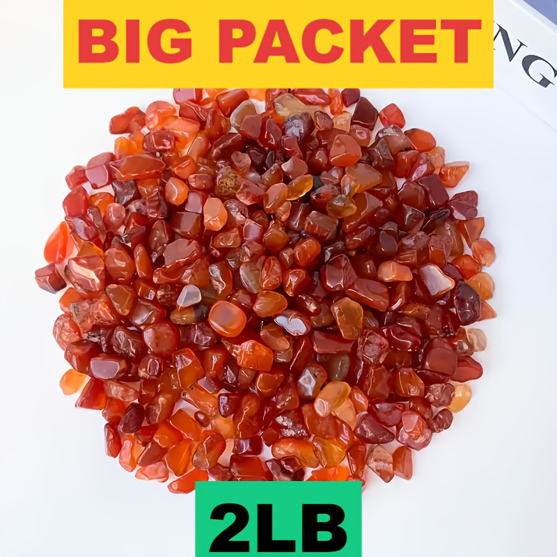 TEMU 2lb/4lb Agate Crushed Stone Polishing Stone, Multi Specification Large Packaging, Crystal And Gravel - Suitable For Home Decoration, Interior Design, And Fish Tank Filling