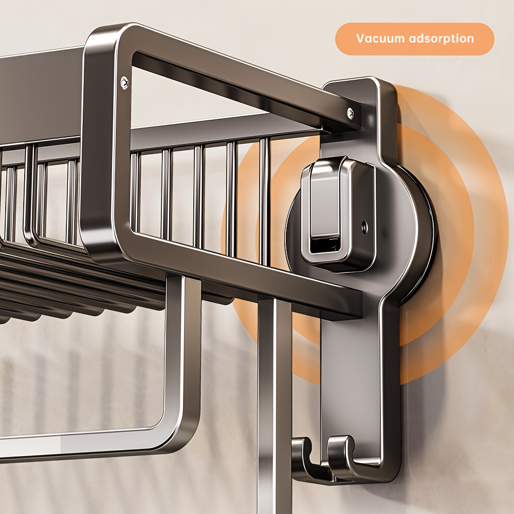 porte-serviettes mural en   facile à organiser de   avec barre à serviette, installation   perçage en   daluminium moderne pour   de douche et rangement salle de bain | solution de stockage   | organisateur durable,   pour la rentrée scolaire détails 1