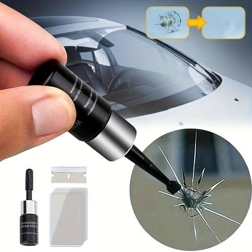 3pcs professional car windshield crack scratch repair tool set transparent portable no special tools required windshield crack repair kit repair cracked windshield car body crack repair kit