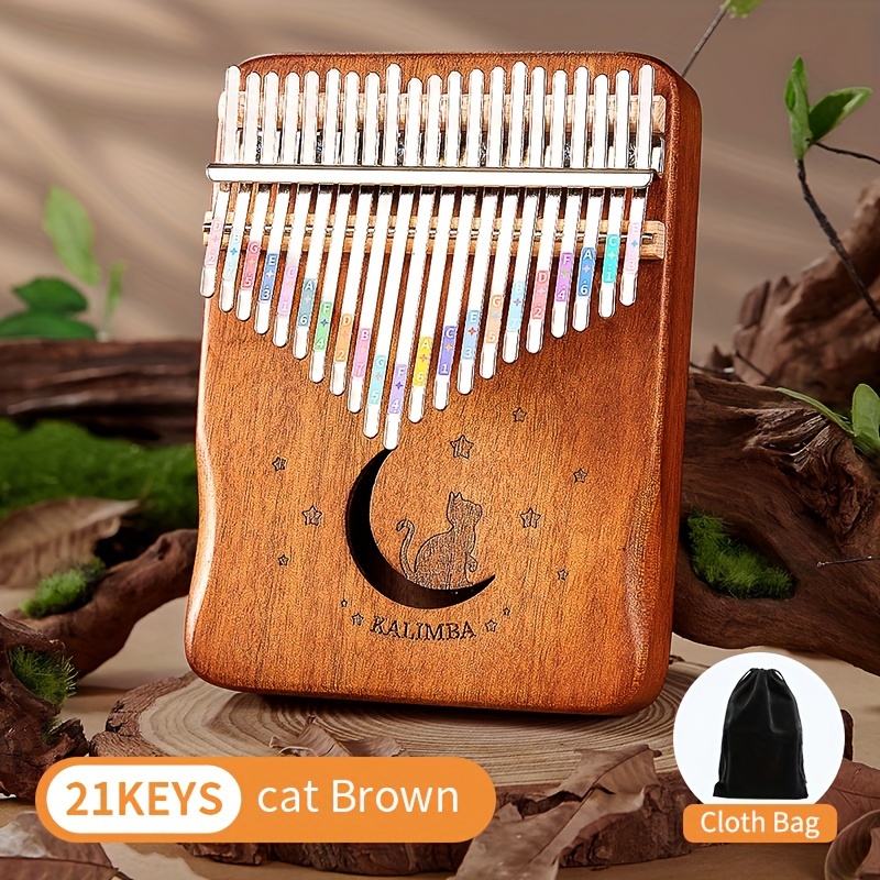 TEMU Conjunto de Kalimba con 21 Teclas para Principiantes - Piano de Dedos Amigable, Regalo Ideal de y Accesorios para Pianistas