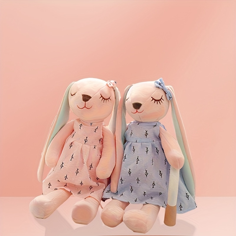 Poupée de lapin en peluche de 23 cm, décoration de salon, oreiller de  coussin de jouet de sommeil d'accompagnement jouets mignons de poupée de  lapin