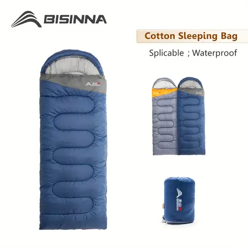 single use ultra cozy envelope sleeping bag with hood breathable polyester rectangular design for zipper closure for ideal for camping hiking backpacking 1 person outdoor sleeping zippered sleeping bag high quality fabric sleeping bags for adults