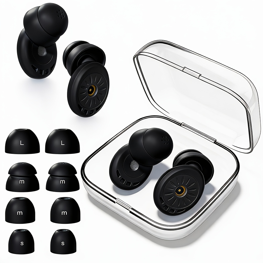 TEMU Double-layer Earplugs, Reusable And Washable Silicone Earplugs, , M, And L Sizes, Sleep And Swimming Earplugs, Suitable For Swimming, Sleeping,