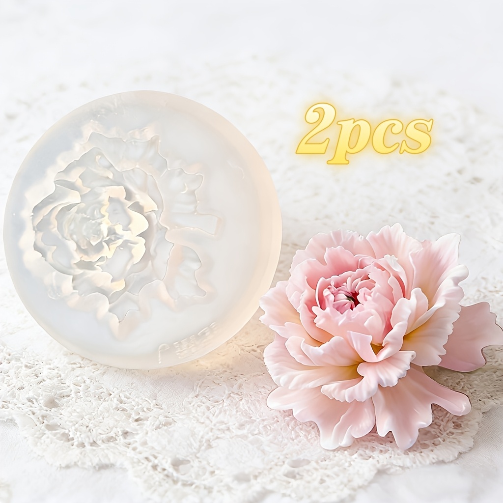TEMU 2pcs Silicone Mold For 3d Miniature Flowers, Perfect For Making Candles, Resin Art, Soap, Clay, And Plaster. Ideal For Home Decor And Crafting