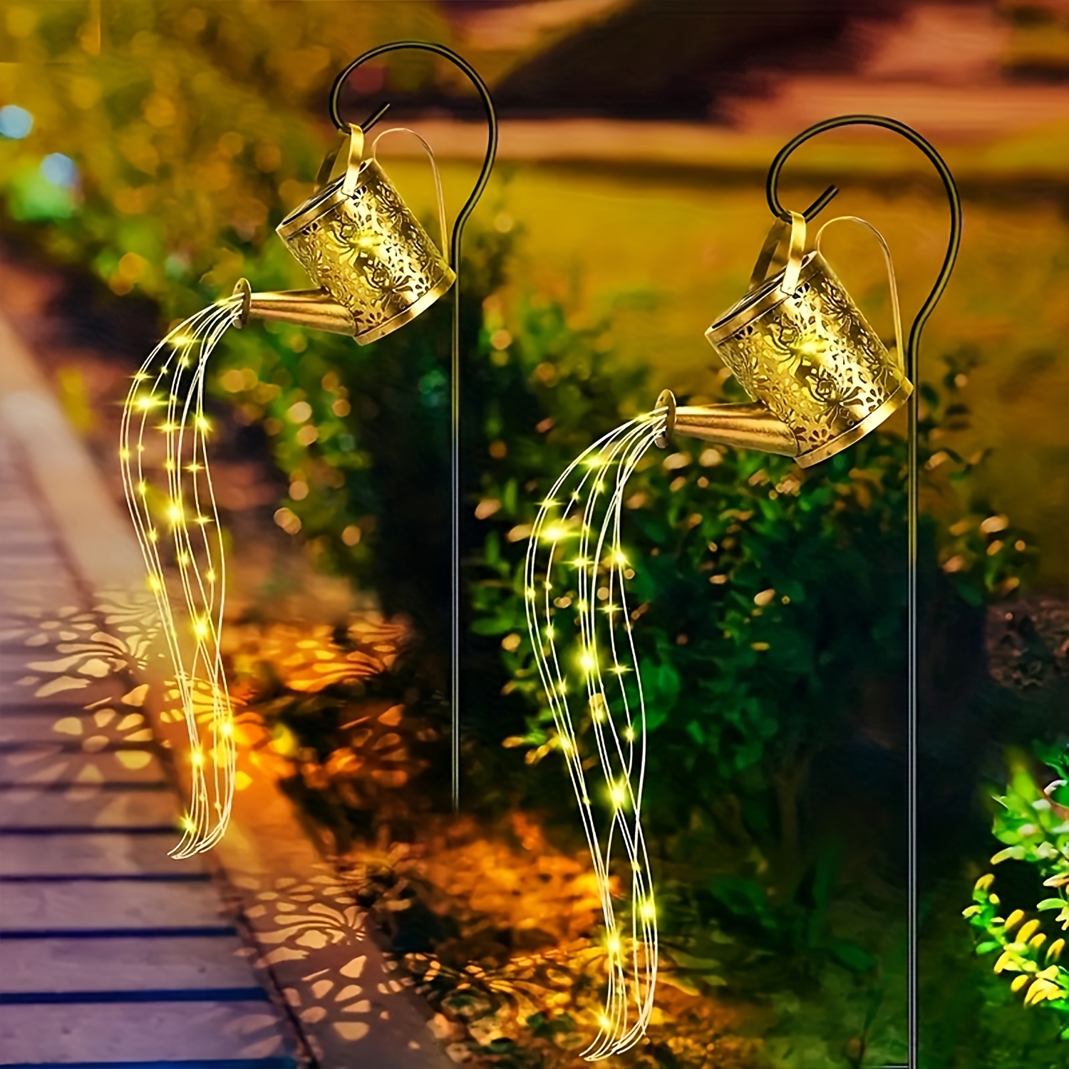 Lampada Solare Ad Annaffiatoio Con Luci A LED - Decorazione Da Esterno Per Giardino, Terrazza E Cortile - Foto 14