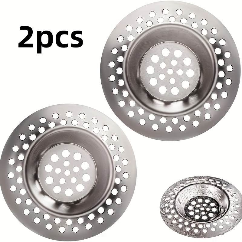 2-piece/5-piece Heavy-duty Stainless Steel Sink Strainer Stopper - Rust-resistant Metal With Hair For Kitchen And Bathroom Sinks, Bathtubs, Showers - Essential Household Drain