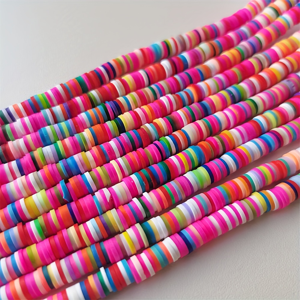TEMU 370 piezas de rebanadas de arcilla colorida de 6 mm/0.236 pulgadas para hacer pulseras y collares