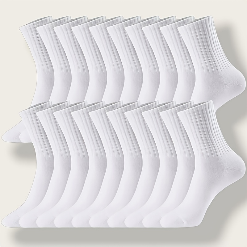 Temu – TEMU 10/20 Pairs Of Men’s Socks, Women’s Socks, Socks, White Socks, Solid Color Socks, Suitable For Spring And Summer , Business Socks, Sports Socks,