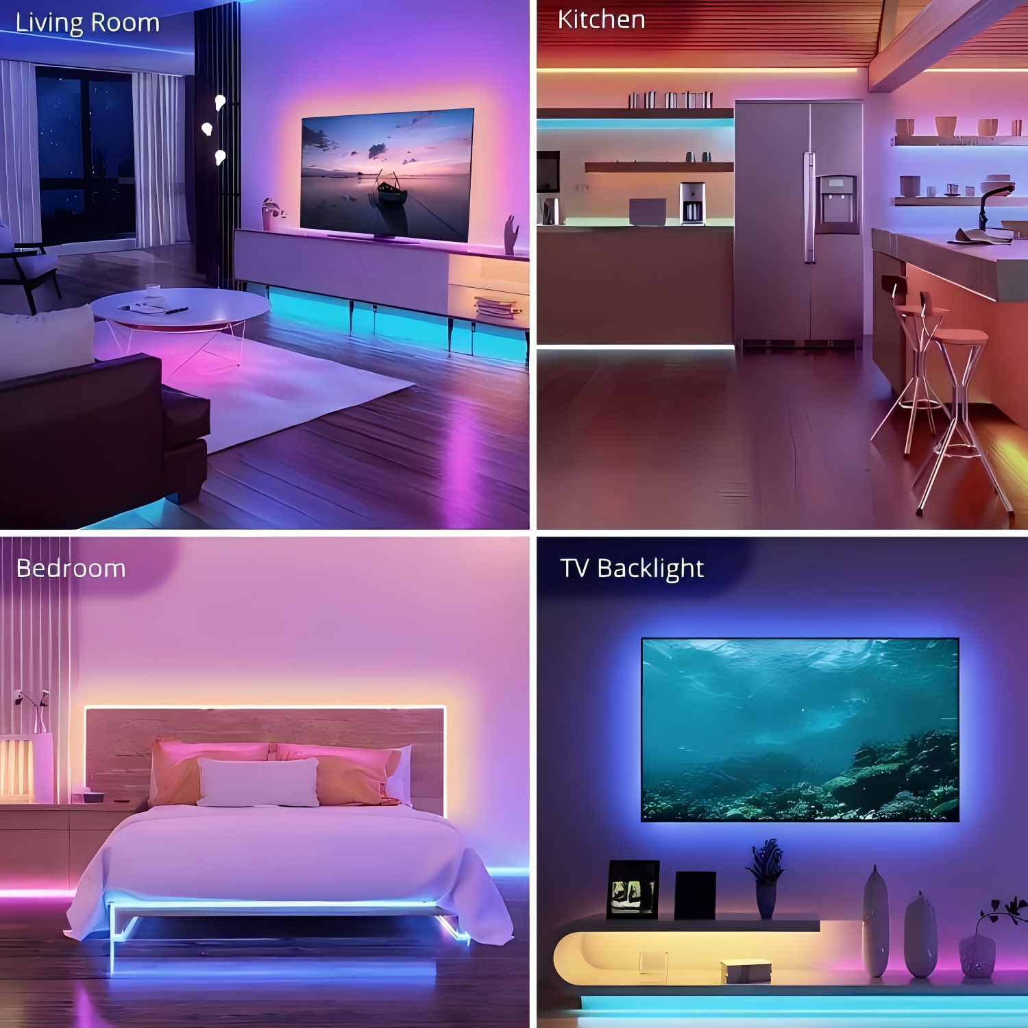 91.44cm-30.48meter RGB LED Lights for Bedroom Decor, Sync with Music, Timer Setting, 44-Key Remote Control and APP Control, with DIY Mode, Room Decoration Light Strip, for Living Room, Bed Decor, Game Room Decor, Halloween Christmas New Year Party Decor