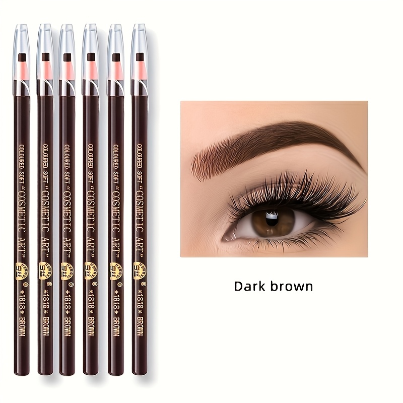 Image of 6pcs Waterproof And Sweat-proof Eyebrow Pencils, , Durable, Not Easy To Fade, Makeup Pencils Used As Eyeliner, Suitable For Beginners And Makeup Lovers