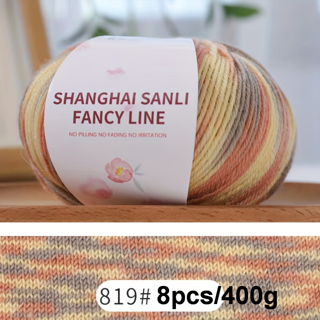 Image of 8-pcs=400g/14.11oz, Variegated Fancy Weight Knitting Yarn, Suitable For Knitting Hats, Scarves, Gloves, Socks, Sweaters, Jackets, And Hand-crocheted Items