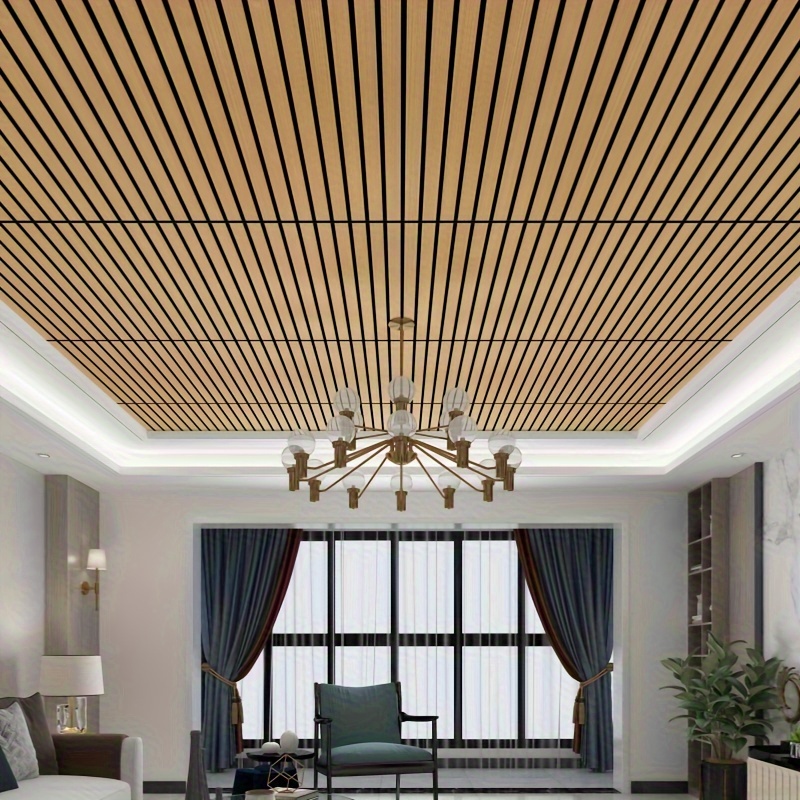 7pcs/14pcs Cycleader 3D Retro Wood Grain Grille Style Self-Adhesive Wall Stickers, Three-Dimensional Grooved Design Realistic Wood Grain Texture, Peel And Stick PVC No Trace Self-Adhesive Wallpaper, Kitchen Waterproof And Anti-Fouling Baffle