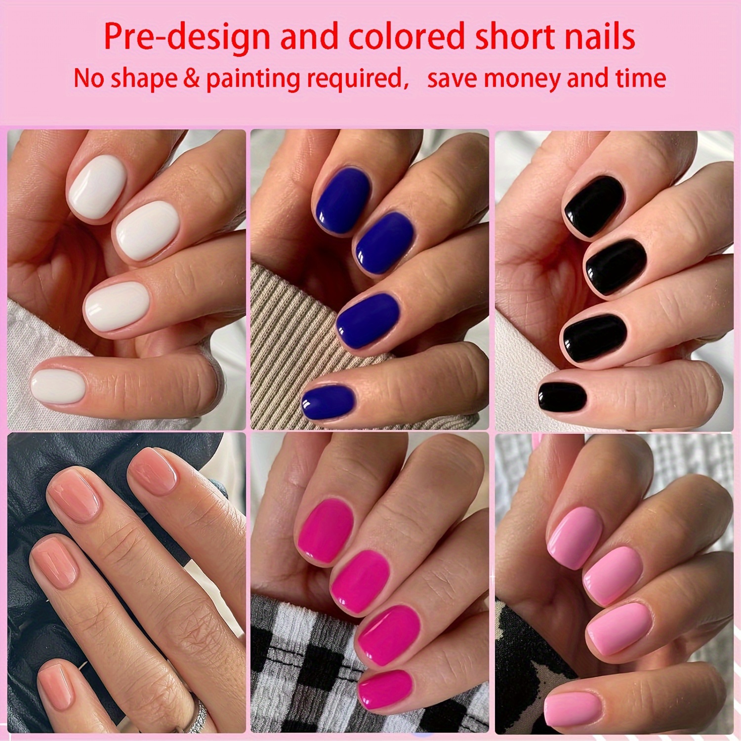 576 Stück Künstliche Acrylnägel - 24 Farben, Rund, Push-on Für DIY Nageldesign, Inkl. Aufbewahrungsbox