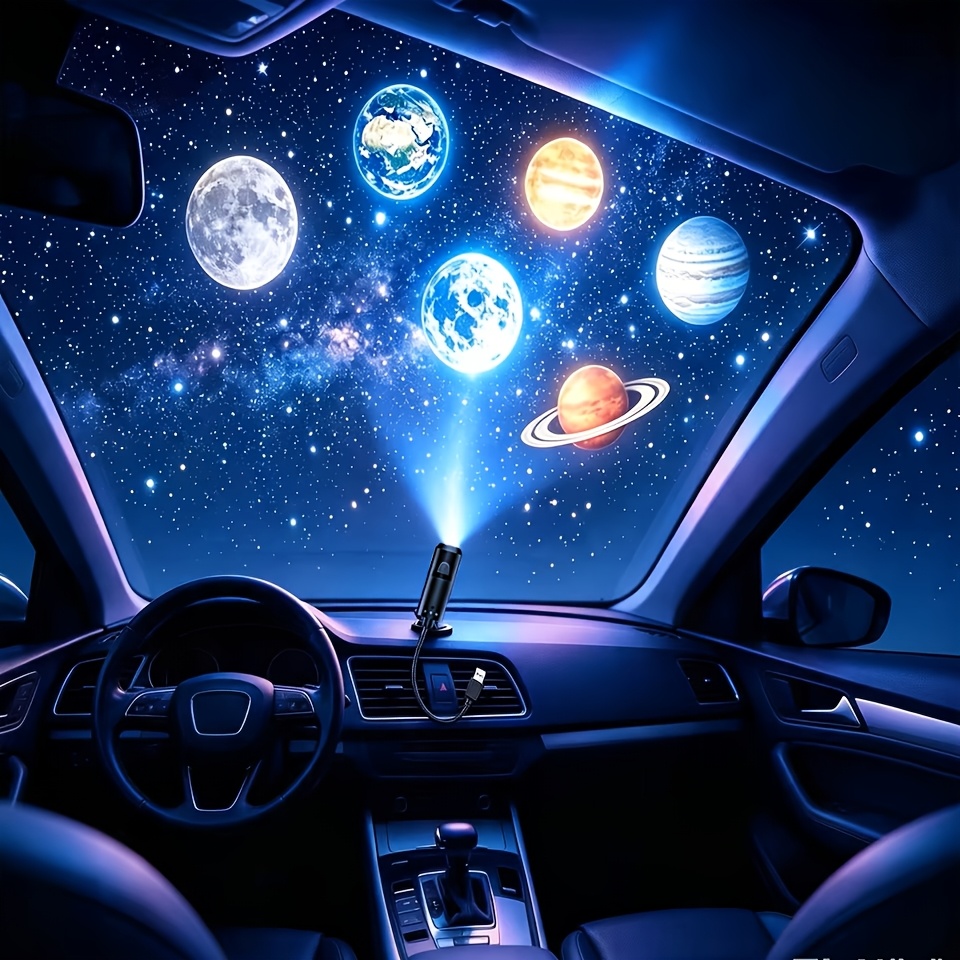 proyector   de   y luna, 1 pieza, 10 diapositivas, usb, cuello de   giratorio 360°,   lluvia de  . ideal para decoración de techo/pared en dormitorios, salas de estar, fiestas. gran regalo. proyector de decoración de halloween