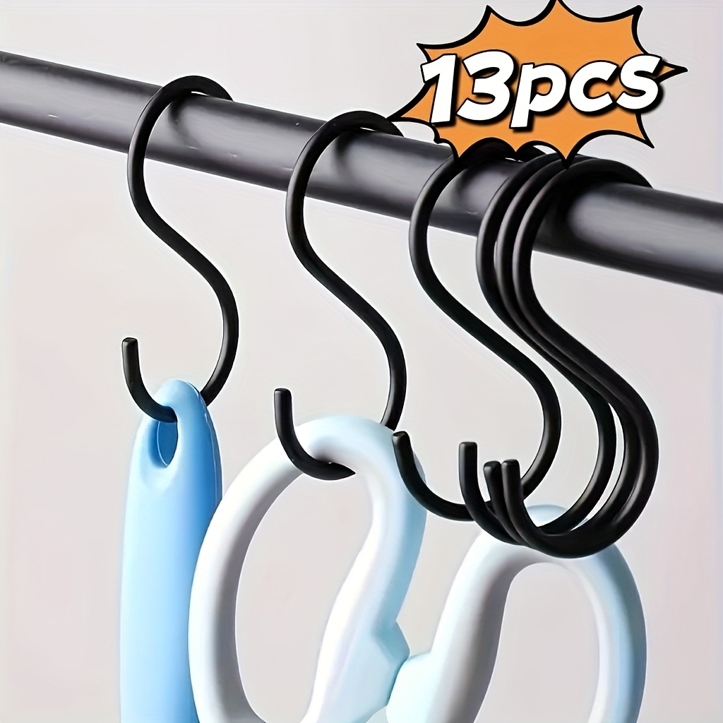 TEMU Set di 13 ganci a S in acciaio inossidabile resistente - Facili da installare, antiscivolo e di lunga , adatti per piante, armadi, giardino e