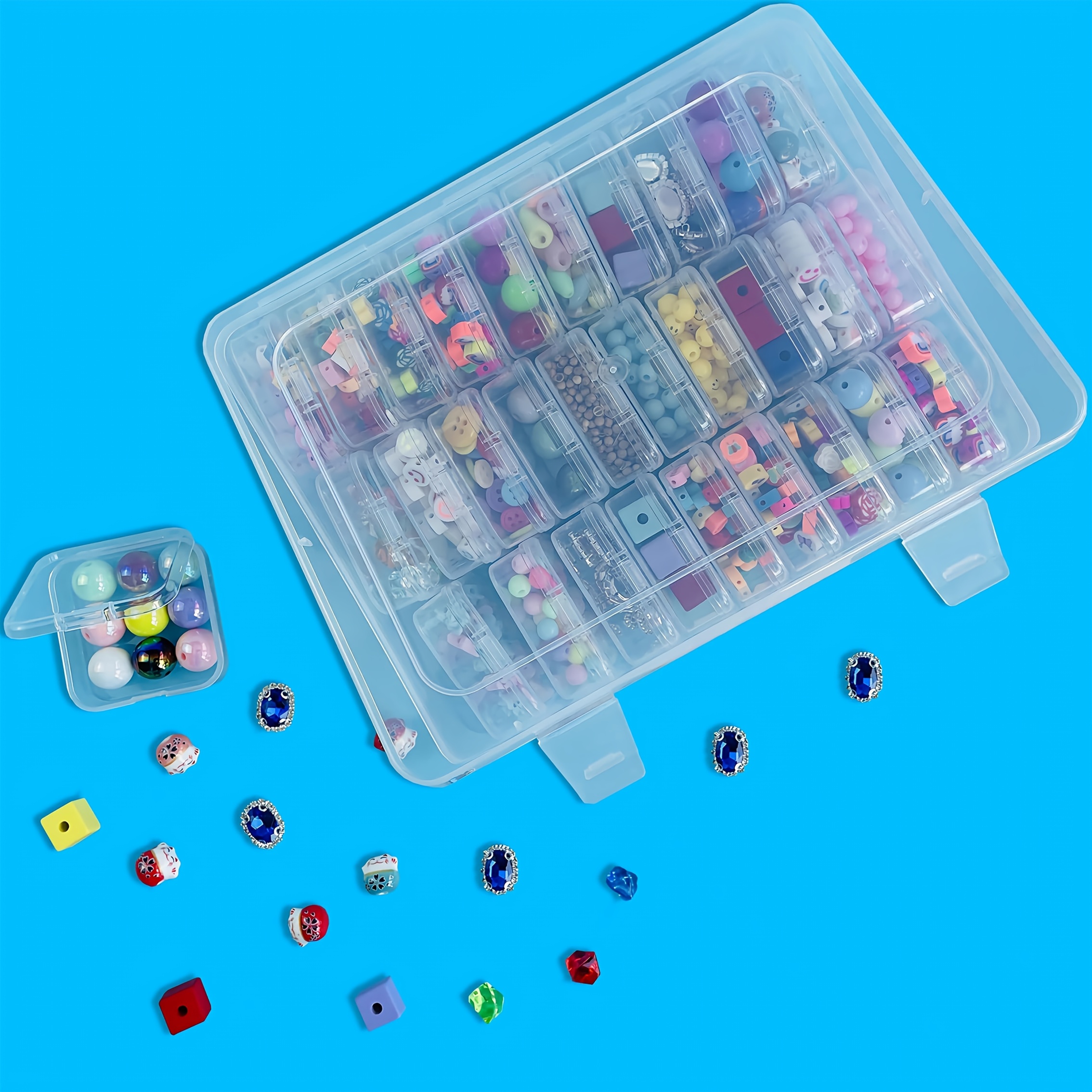 30pcs plastic bead storage box set transparent organizer for jewelry crafts and small items portable travel case with diy beading and jewelry making supplies Product details 6