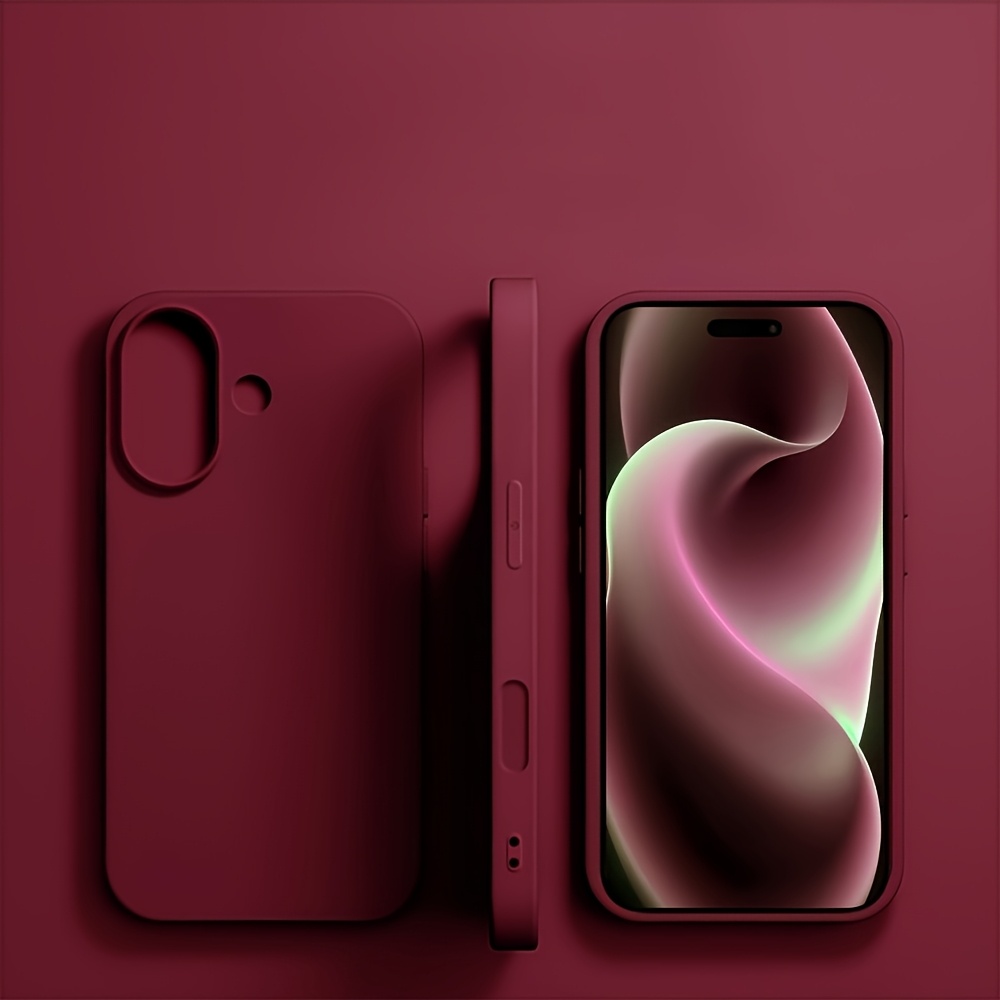 TEMU Phone Case: 1pc Luxury Elegant Case For Iphone 17 Pro Max/17/16/15/14/13/12/11/pro/. Minimalist Solid Soft Cover, Slim Drop-proof Anti-yellowing