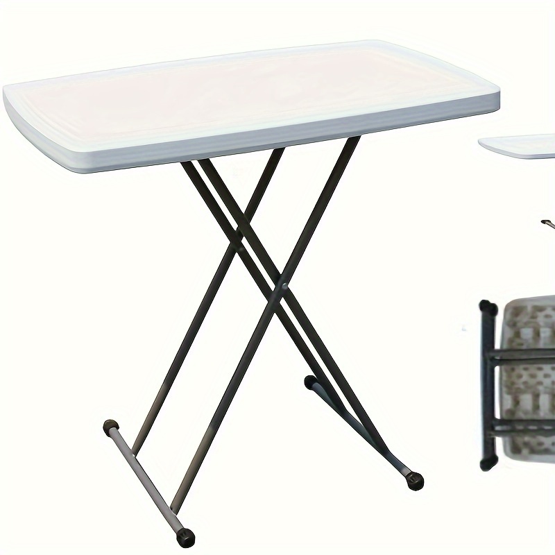 TEMU Camping Table, Outdoor Folding Table, Height Adjustable Garden Table Picnic Table, Steel Table Legs, Sturdy And Durable