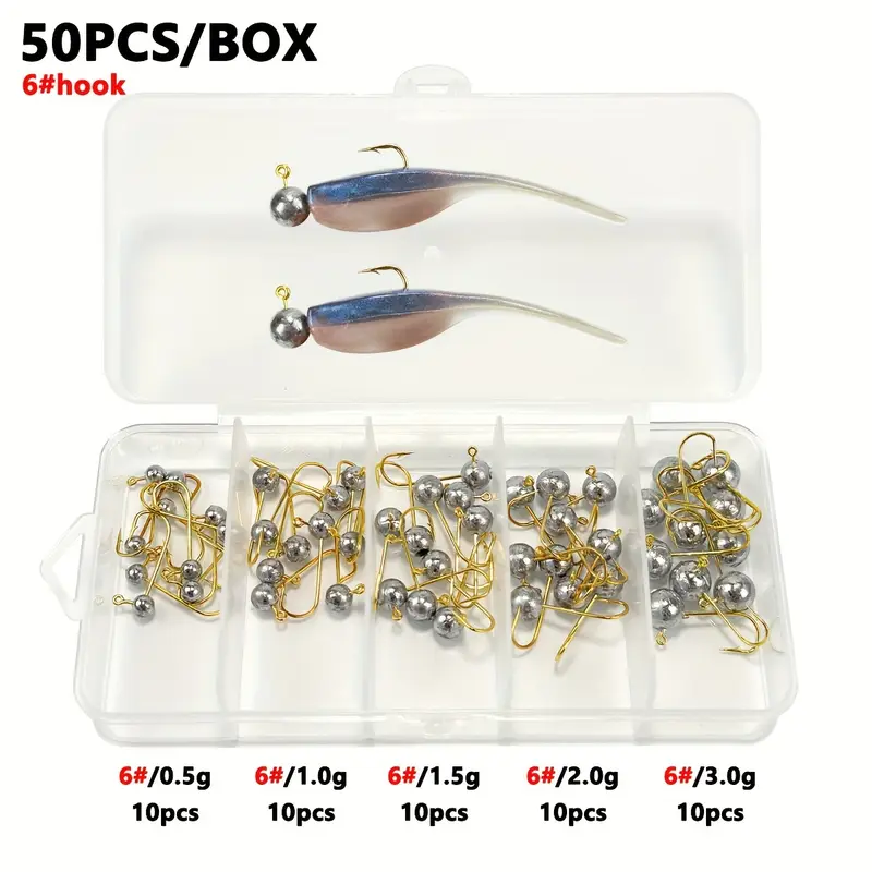 a set 50 weighted fishing hook set 6 8 hooks 0 5g 3 0g - Temu a set 50 weighted fishing hook set 6 8 hooks 0 5g 3 0g - Temu