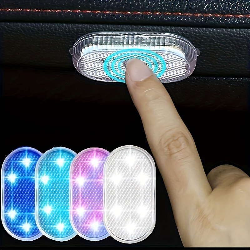 

2pcs/4pcs Mini Led Interior Lights With Touch Sensor And Usb Charging Are Designed To Enhance The Atmosphere Of Your Vehicle With A Of Color Options