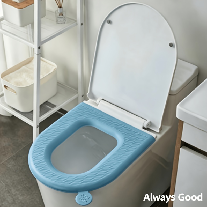 TEMU Funda de Asiento de Inodoro Fresca para Verano, Ajuste Universal, Lavable y Fácil de Limpiar, Suave, Diseño a Presión, Compatible con la Mayoría