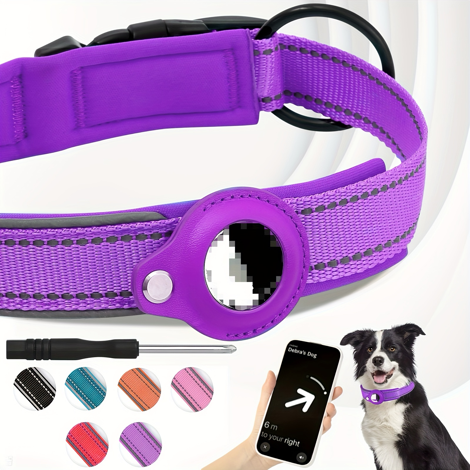 Collar Perro Ajustable Reflectante Nailon Funda Soporte - Temu Chile