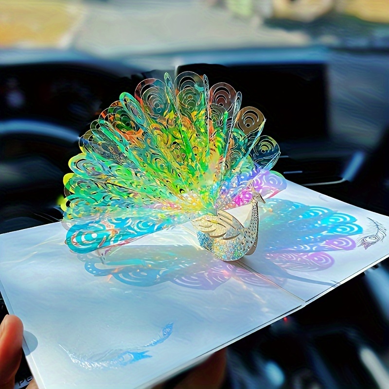 

1pc 3d Pop-up Peacock Greeting Card With Envelope - Multipurpose Paper Sculpture Card For Wedding, Birthday, Valentine's Day, Mother's Day - Versatile Card For Any Recipient