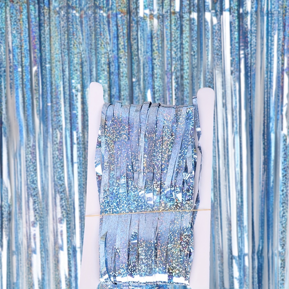 extra large foil fringe tinsel backdrop 8 2x3 25 ft 1 pack purple party decorations purple tinsel backdrop mermaid birthday decorations purple tinsel suitable for carnival new year halloween and christmas decorations