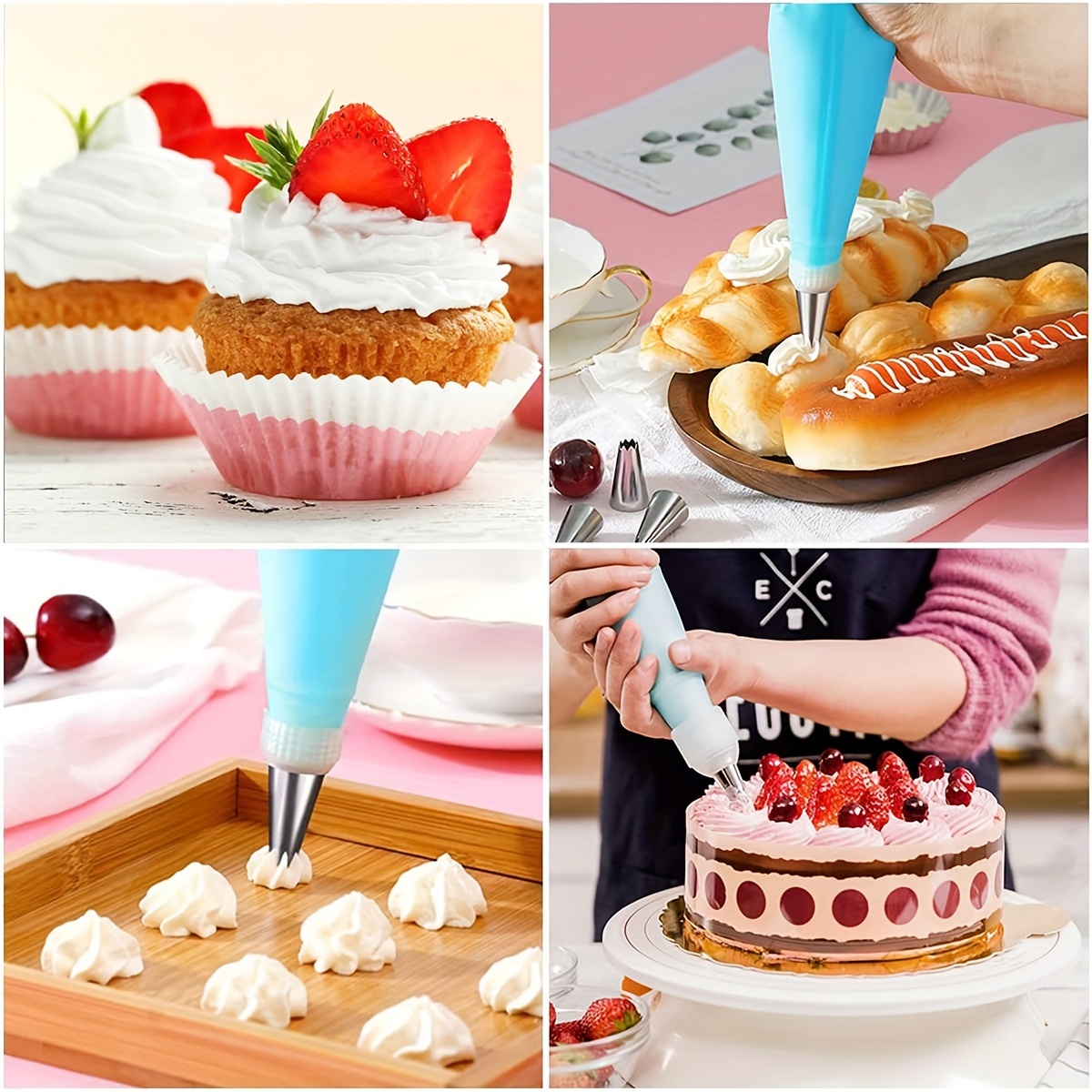 set of 21pcs for cake decoration including baking tools molds piping bags and tips details 8