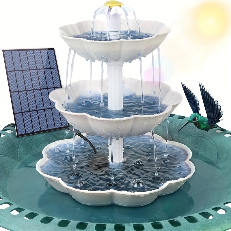 

Off-white -layer Solar Bird Bath Fountain With 3-layer Bird Bath, Detachable 3.5w Decorative Fountain, Diy Water , Suitable For Bird Bath, Garden Decoration, Outdoor Bird Feeder