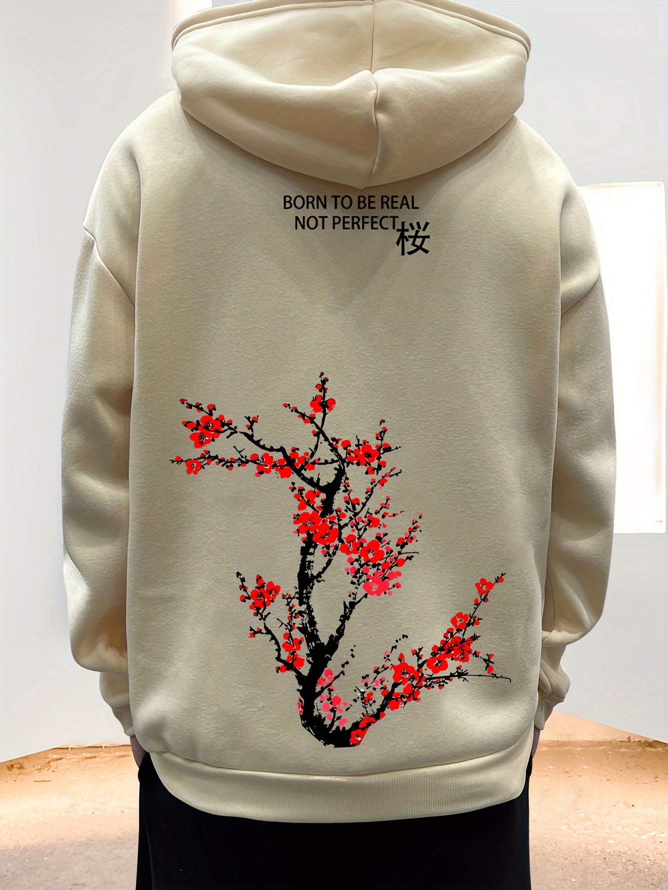 100%Cotton High Quality Blank Men's Hoodie Drop Shoulder Red Sun