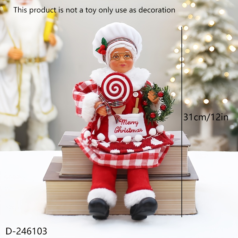 1pc, 12 Inch Seated Chef Old Couple, Christmas New Year And Other Kitchen, Decoration