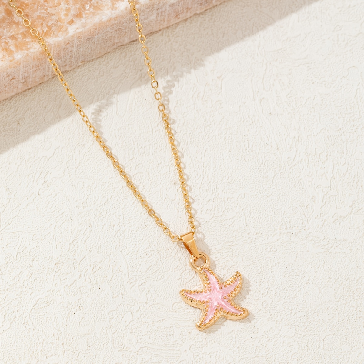 TEMU 1 Collar de Clavícula de Moda para Mujer, Collar de Clavícula con Cuerda de Cuentas de Arroz, Colgante de Rosa y Concha de Playa para Vacaciones