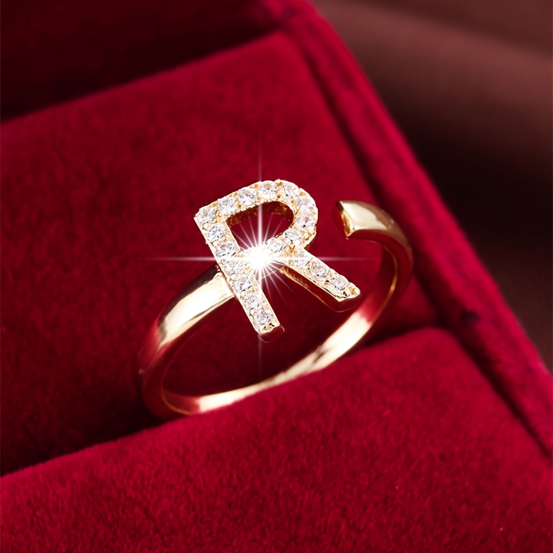 Letter Set Zirconia Women's Ring