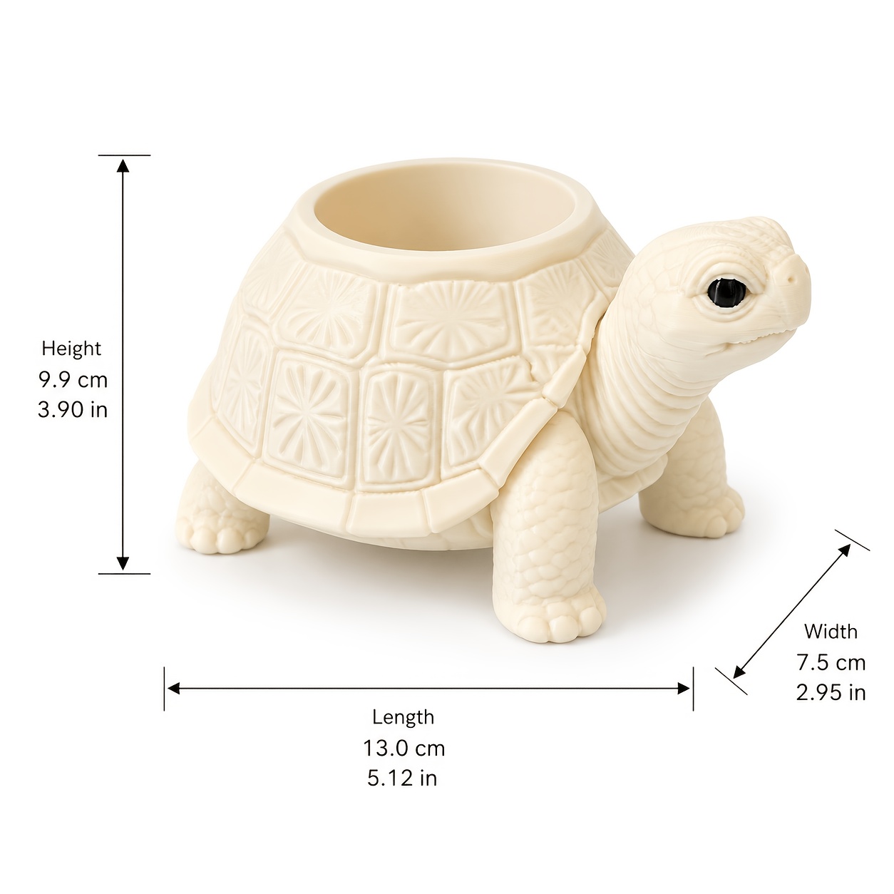 TEMU 3d Printed Turtle Planter Pot Suitable For , Modern /outdoor Succulent Terrarium With Textured Shell, Lightweight Plastic Turtle-shaped Pot For