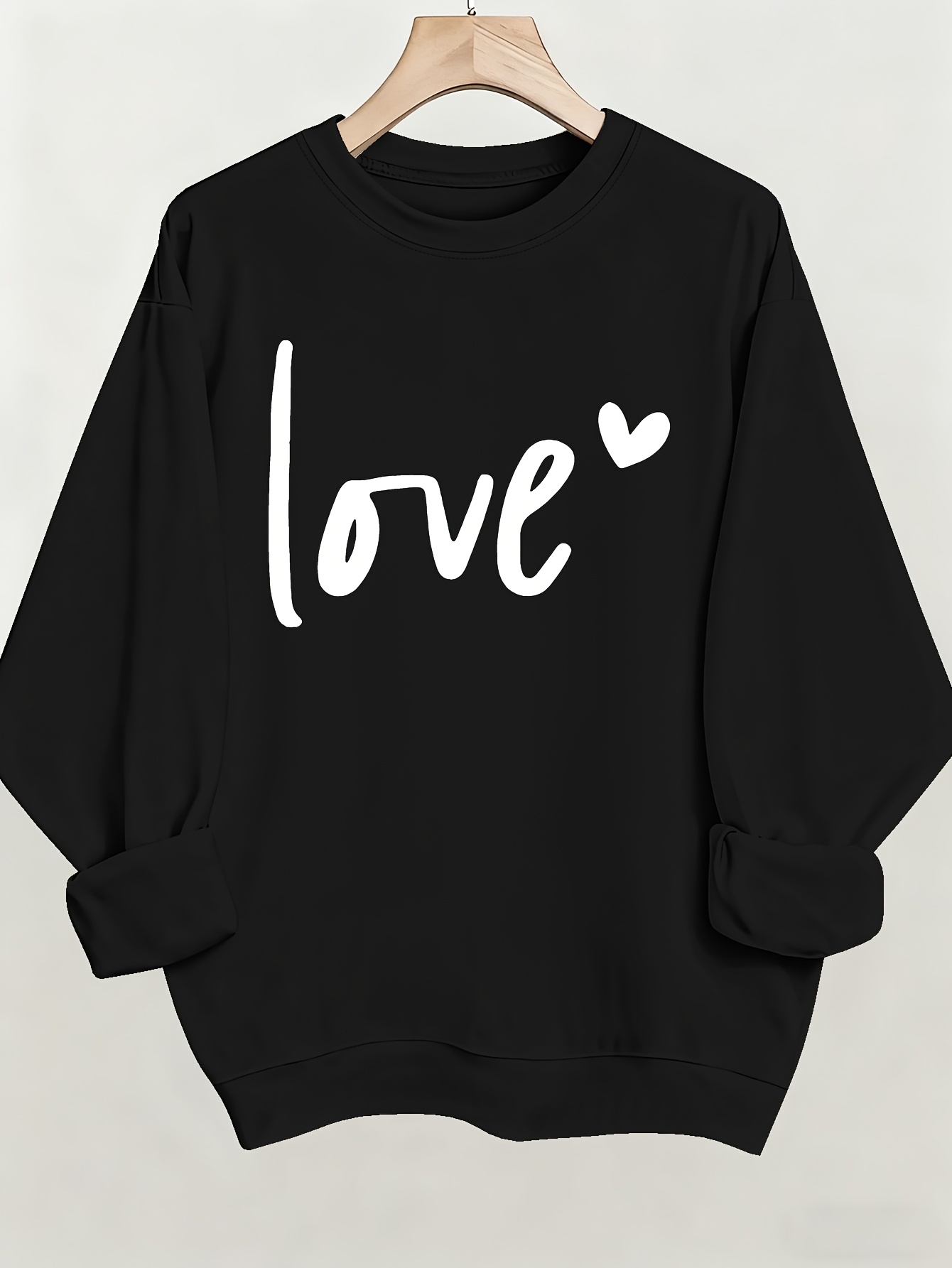 Casual Sweatshirt with Letter Pattern