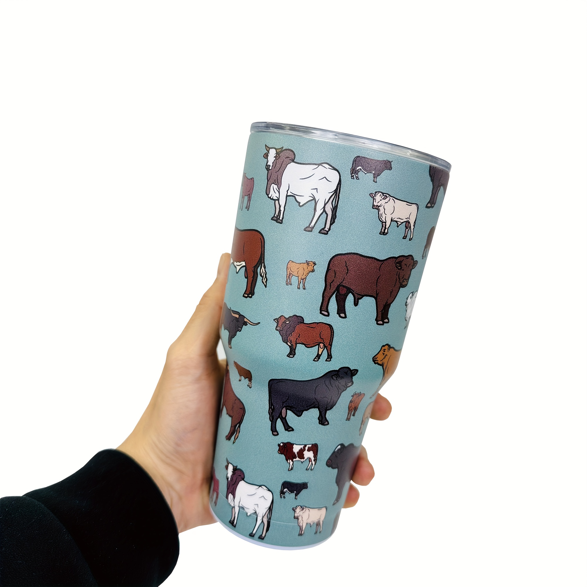 Gifts Cow Lover Cow Tumbler Stainless Steel Lid Buckle - Temu