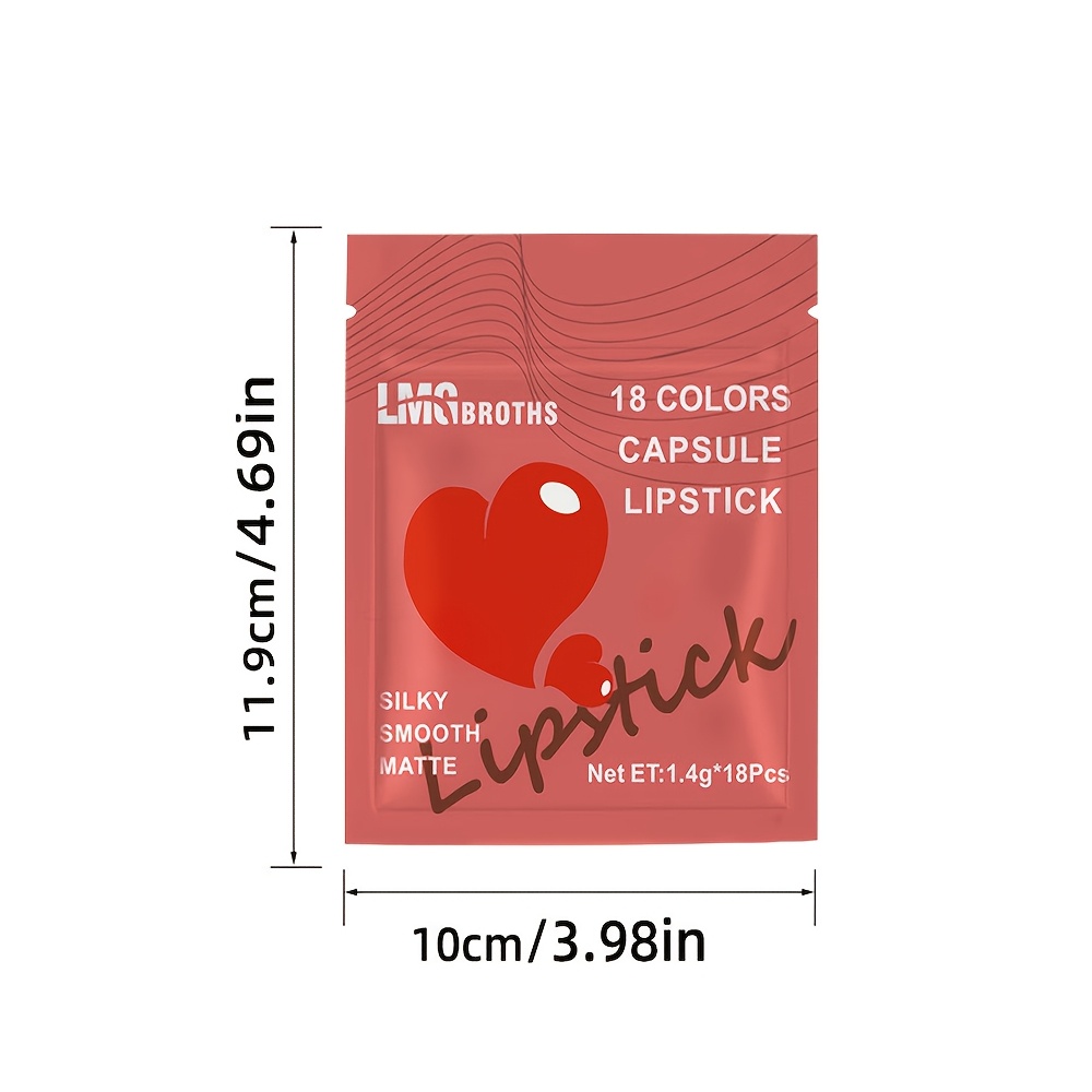 Image of 18 Colors Capsule Lipstick – Portable Long-lasting Matte Capsule Lipstick, Matte Lipsticks Suitable For All Light Beige , Pink Packaging, Matte Lipstick Set, Fashion Lipstick, Smooth Application