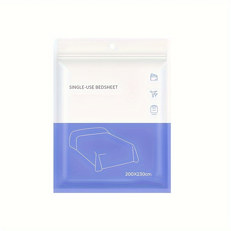 1pc Disposable Travel Sheet - Portable Non- Hygienic Bedding Protector With , Compact & Lightweight For Camping, Hotels, Business Trips, Hotel Bedsheet, Simple Packaging Design, Versatile Use