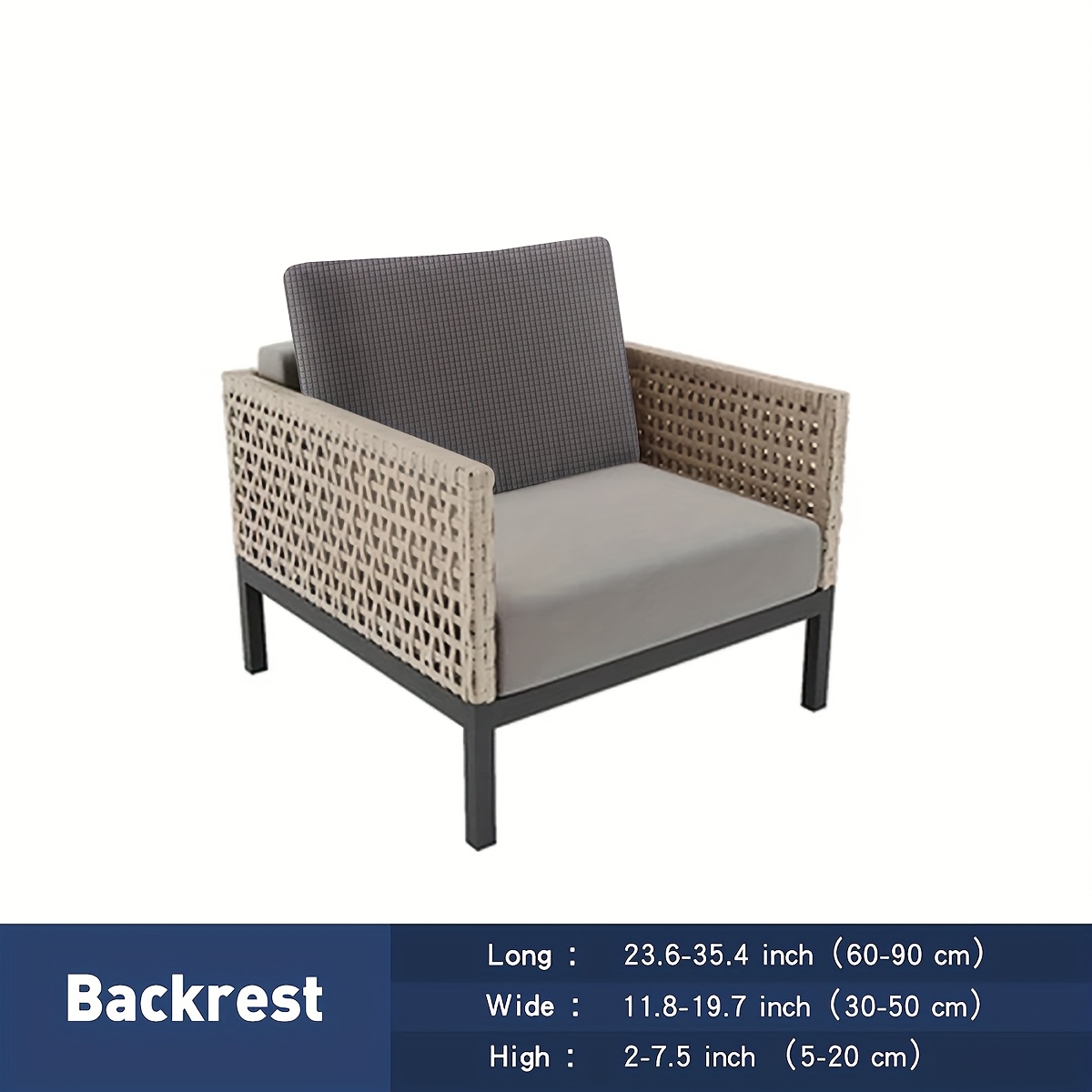 E-shop 1/2/3-Sitzer Waffel Outdoor Terrassen- und Hofstuhlbezüge und Sofabezüge, Schutzhüllen für Gartenmöbel, für Gärten, Wohnzimmer und moderne
