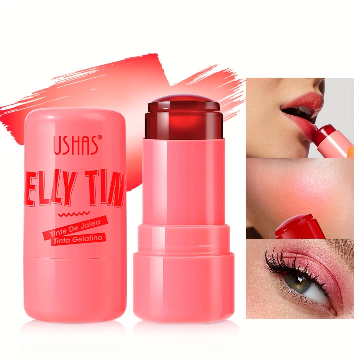 

2-in-1 Blush Stick Long-lasting Waterproof Moisturizing Blush Stick Blush Eyeshadow Lipstick Multifunctional Facial Makeup Liquid Blush