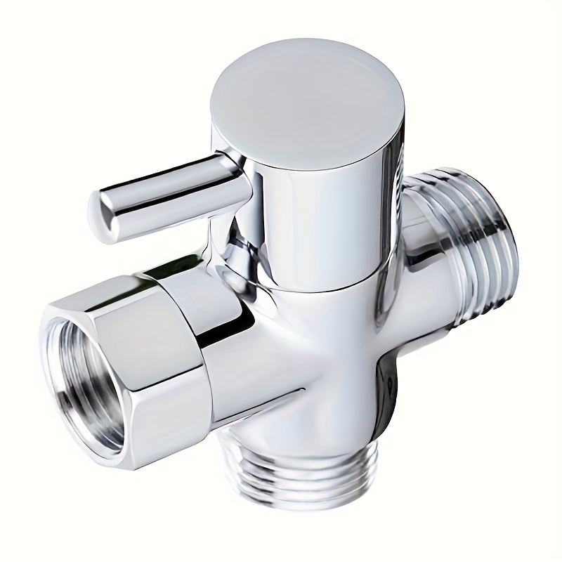 G1/2" Shower Arm, Universal Three-way Diverting Valve, Suitable For Handheld And Fixed Shower Heads, Replacement Component Adapter (chrome Finish)