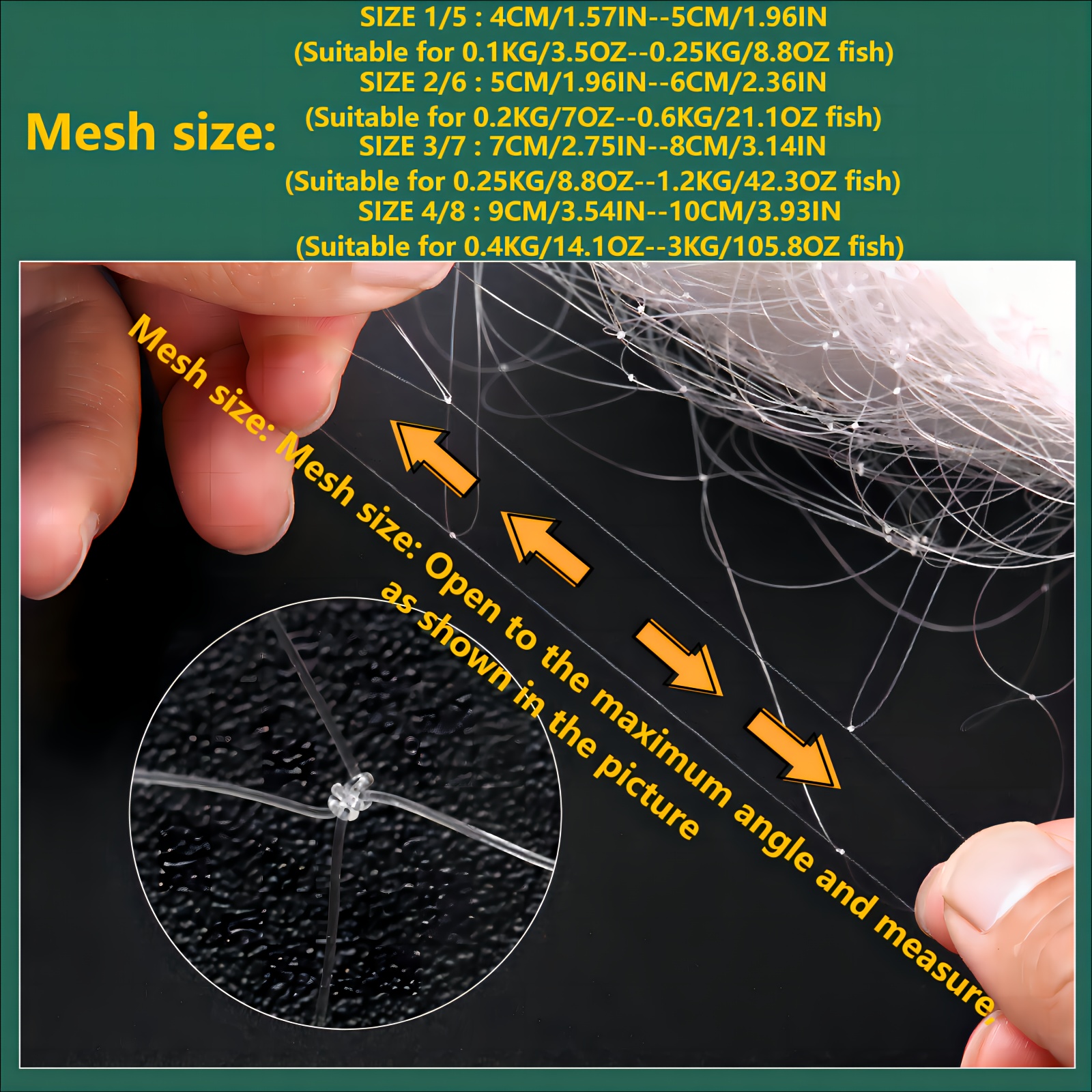 Outdoor Fishing Net Green Silky Net Three layer Fishing Net - Temu