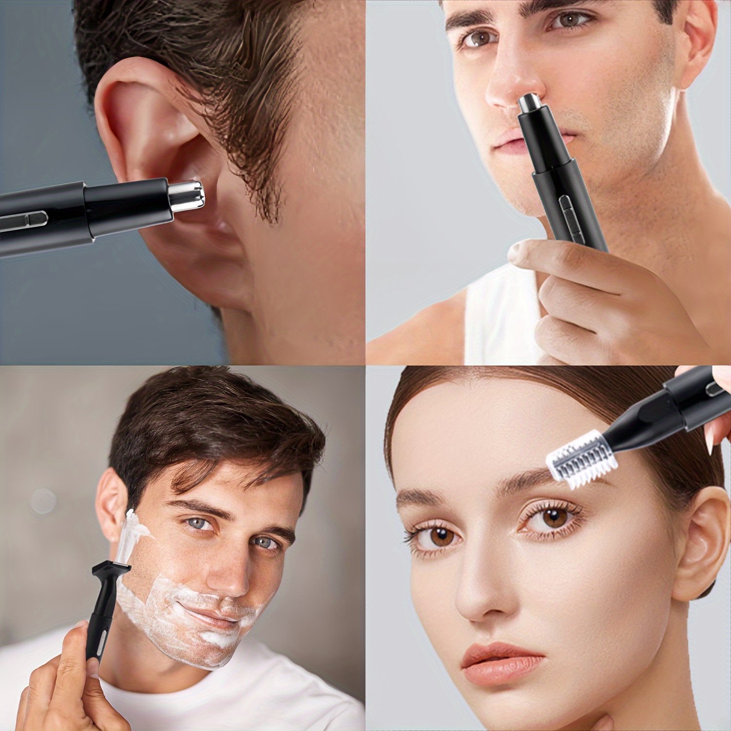 1pc secret dig 3 in 1 rechargeable metal electric nose ear hair trimmer with eyebrow groomer usb charging 400mah lithium battery multi functional personal care kit for men Product details 2