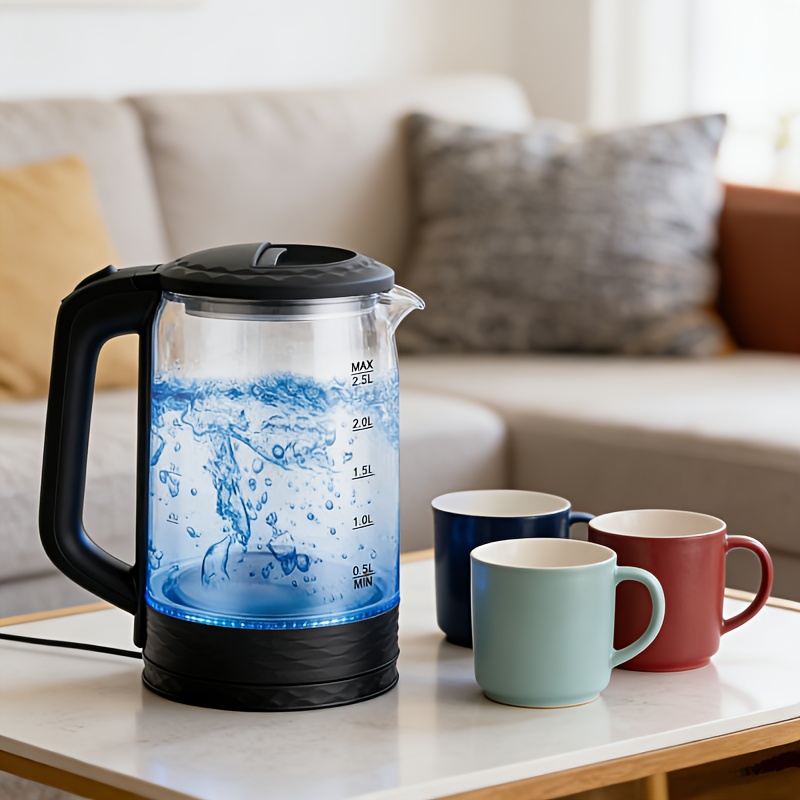 2.5L 1500W Electric Kettle, Fast Boiling And Automatic Power-Off Function, 360° Rotating Base - Stainless Steel Coffee Tea Kettle, Suitable for Home/Office, Boil-Dry Protection, Anti-Scalding Handle (South African Plug)