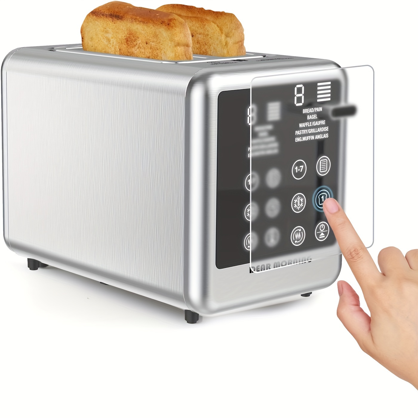 

Toaster 2 Slice Screen Stainless Toaster With 5 Bread 7 Shade Setting And Bagel/// 1.5 In 2 Slice Smart Toaster With Removable Crumb Tray