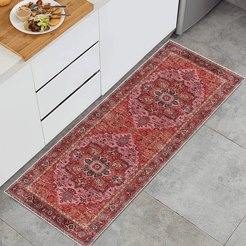 TEMU 1pc Bohemian Long Runner Rug, Christmas Decoration, Indoor And Outdoor Printed Mat, Nordic Bohemian Style Rug, Suitable For Outdoor Patios, ,