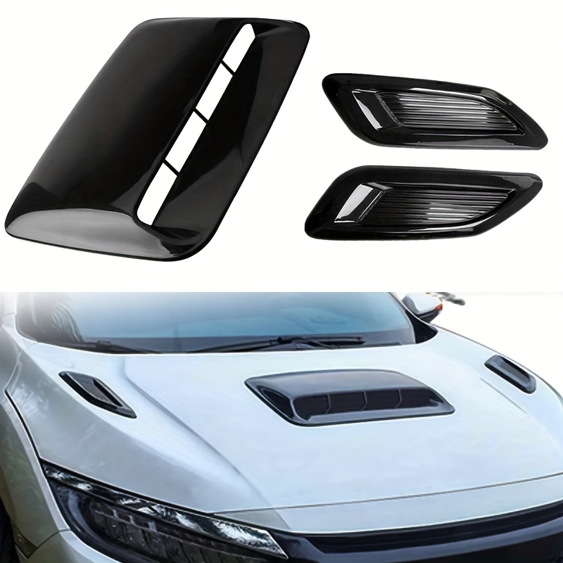 

3pcs Set Car Vent Covers - Abs Resin, Decorative Air Outlet Hood Vents For Exterior Look, Car, Decorative Vents, Exterior Accessories, Hood Air Outlet