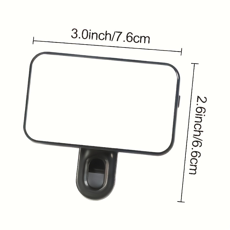 TEMU Lumière de Remplissage LED + Augmente les Temps de Lumière et d'Ombre, Portable, Multi-scènes, Universelle pour Téléphone et Tablette, Selfie en