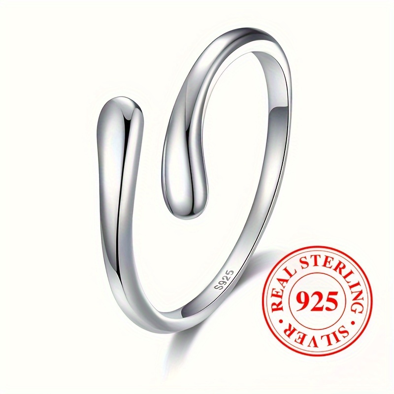 

925 Sterling Silver Toe Ring Classic Teardrop Water Drop Design Minimalist Personality Fashion Elegant Jewelry Decorative Accessory Gift